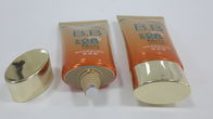 50g Oval mỹ phẩm ống nhôm / EVOH Barrier Bao bì vàng Electroplated Oval Cap